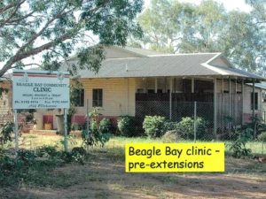 Historical photo: Beagle Bay clinic building prior to extensions.